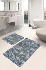 - PaspasTakimi-2li-Set1113-Gorsel - Realhomes  2'li Set Antika Zeminde Geometrik Motifli Eskitme Desenli Eskitme Motifli Vintage  2'li Banyo & Mutfak Paspas Takımı Realhomes