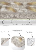 - PaspasTakimi-2li-Set1117-Gorsel-3 - Realhomes  2'li Set Gold - Krem Zeminde Çerçeveli Motifli Çiçek Desenli Sade & Şık Modern  2'li Banyo & Mutfak Paspas Takımı Realhomes