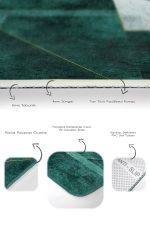 - PaspasTakimi-2li-Set1126-Gorsel-3 - Realhomes  2'li Set Yeşil Zeminde Dokuma Halı Motifli Geometrik Desenli Sade & Şık Geometrik  2'li Banyo & Mutfak Paspas Takımı Realhomes