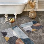 2'li Set Kahverengi Zeminde El Dokuma Motifli Antika Desenli Eskitme Motifli Klasik  2'li Banyo & Mutfak Paspas Takımı Realhomes