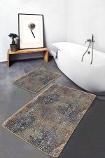 - PaspasTakimi-2li-Set1131-Gorsel - Realhomes  2'li Set Otantik Zeminde Eskitme Motifli Antik Desenli Eskitme Motifli Geometrik  2'li Banyo & Mutfak Paspas Takımı Realhomes