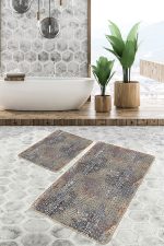 - PaspasTakimi-2li-Set1131-Gorsel-5 - Realhomes  2'li Set Otantik Zeminde Eskitme Motifli Antik Desenli Eskitme Motifli Geometrik  2'li Banyo & Mutfak Paspas Takımı Realhomes