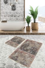 - PaspasTakimi-2li-Set1132-Gorsel-1 - Realhomes 2'li Set Otantik Zeminde Geleneksel Motifli Antik Desenli Vintage Eskitme Motifli 2'li Banyo & Mutfak Paspas Takımı Realhomes