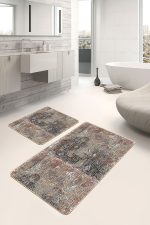 - PaspasTakimi-2li-Set1132-Gorsel - Realhomes 2'li Set Otantik Zeminde Geleneksel Motifli Antik Desenli Vintage Eskitme Motifli 2'li Banyo & Mutfak Paspas Takımı Realhomes