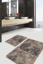 - PaspasTakimi-2li-Set1132-Gorsel-4 - Realhomes 2'li Set Otantik Zeminde Geleneksel Motifli Antik Desenli Vintage Eskitme Motifli 2'li Banyo & Mutfak Paspas Takımı Realhomes