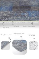 - PaspasTakimi-2li-Set1133-Gorsel-3 - Realhomes  2'li Set Mavi - Gri Zeminde Patchwork Motifli Etnik Desenli Vintage Eskitme Motifli  2'li Banyo & Mutfak Paspas Takımı Realhomes