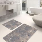 2'li Set Altıgen Zeminde Geometrik Motifli Modern Sanat Desenli Geometrik Klasik  2'li Banyo & Mutfak Paspas Takımı Realhomes