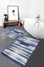 - PaspasTakimi-2li-Set1139-Gorsel-2 - Realhomes  2'li Set Mavi - Beyaz Zeminde Baklava Motifli Eskitme Desenli Geometrik Eskitme Motifli  2'li Banyo & Mutfak Paspas Takımı Realhomes