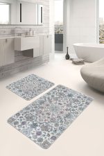 - PaspasTakimi-2li-Set1144-Gorsel-4 - Realhomes  2'li Set Krem Zeminde Dokuma Halı Motifli Eskitme Desenli Avangarde Etnik Motifler  2'li Banyo & Mutfak Paspas Takımı Realhomes