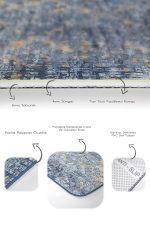 - PaspasTakimi-2li-Set1147-Gorsel-3 - Realhomes  2'li Set Mavi - Sarı Zeminde Etnik Motifli Eskitme Desenli Eskitme Motifli Vintage  2'li Banyo & Mutfak Paspas Takımı Realhomes