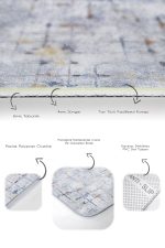 - PaspasTakimi-2li-Set1148-Gorsel-3 - Realhomes 2'li Set Gri Zeminde Kanvas Motifli Boyama Desenli Eskitme Motifli Geometrik 2'li Banyo & Mutfak Paspas Takımı Realhomes