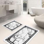 2'li Set Kırmızı Zeminde Patchwork Motifli Kırkyama Desenli Vintage Etnik Motifler  2'li Banyo & Mutfak Paspas Takımı Realhomes