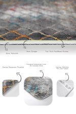 - PaspasTakimi-2li-Set1156-Gorsel-3 - Realhomes 2'li Set Gri Zeminde Morrocan Motifli Kanvas Desenli Geometrik Eskitme Motifli 2'li Banyo & Mutfak Paspas Takımı Realhomes