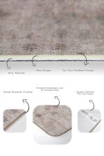 - PaspasTakimi-2li-Set1160-Gorsel-3 - Realhomes  2'li Set Bej Zeminde Dokuma Halı Motifli Eskitme Desenli Eskitme Motifli Vintage  2'li Banyo & Mutfak Paspas Takımı Realhomes