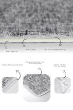 2'li Set Gri - Siyah Zeminde Dokuma Halı Motifli Eskitme Desenli Eskitme Motifli Sade & Şık  2'li Banyo & Mutfak Paspas Takımı Realhomes