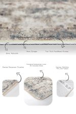 - PaspasTakimi-2li-Set1169-Gorsel-3 - Realhomes  2'li Set Ekru Zeminde Göbekli Halı Motifli Antik Desenli Avangarde Vintage  2'li Banyo & Mutfak Paspas Takımı Realhomes