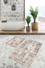 - PaspasTakimi-2li-Set1170-Gorsel-4 - Realhomes 2'li Set Antika Zeminde Geleneksel Motifli Eskitme Desenli Eskitme Motifli Etnik Motifler 2'li Banyo & Mutfak Paspas Takımı Realhomes