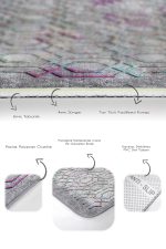 - PaspasTakimi-2li-Set1176-Gorsel-3 - Realhomes  2'li Set Gri - Mor Zeminde Geometrik Motifli Kanvas Desenli Geometrik Eskitme Motifli  2'li Banyo & Mutfak Paspas Takımı Realhomes