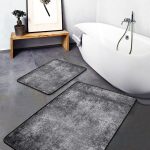 2'li Set Kahverengi Zeminde Çerçeveli Motifli Eskitme Desenli Geometrik Sade & Şık  2'li Banyo & Mutfak Paspas Takımı Realhomes