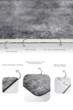 - PaspasTakimi-2li-Set1179-Gorsel-3 - Realhomes 2'li Set Gri Zeminde Dokuma Halı Motifli Eskitme Desenli Eskitme Motifli Vintage 2'li Banyo & Mutfak Paspas Takımı Realhomes