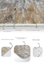 - PaspasTakimi-2li-Set1183-Gorsel-3 - Realhomes  2'li Set Ekru - Sarı Zeminde Duvar Motifli Eskitme Desenli Eskitme Motifli Vintage  2'li Banyo & Mutfak Paspas Takımı Realhomes