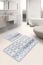 - PaspasTakimi-2li-Set1186-Gorsel - Realhomes  2'li Set Gri Zeminde Dokuma Halı Motifli Geometrik Desenli Geometrik Sade & Şık  2'li Banyo & Mutfak Paspas Takımı Realhomes