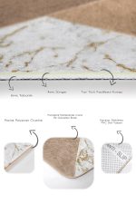 - PaspasTakimi-2li-Set1189-Gorsel-3 - Realhomes 2'li Set Gold - Kahverengi Zeminde Mermer Motifli Altın Desenli Geometrik Sade & Şık 2'li Banyo & Mutfak Paspas Takımı Realhomes