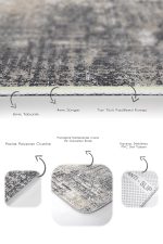 - PaspasTakimi-2li-Set1191-Gorsel-3 - Realhomes  2'li Set Ekru - Gri Zeminde Eskitme Motifli Antik Desenli Etnik Motifler Eskitme Motifli  2'li Banyo & Mutfak Paspas Takımı Realhomes