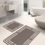 2'li Set Bej Zeminde Patchwork Motifli Çiçek Desenli Eskitme Motifli Vintage  2'li Banyo & Mutfak Paspas Takımı Realhomes