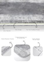 - PaspasTakimi-2li-Set1198-Gorsel-3 - Realhomes 2'li Set Gri - Beyaz Zeminde Çerçeveli Motifli Antik Desenli Eskitme Motifli Avangarde 2'li Banyo & Mutfak Paspas Takımı Realhomes