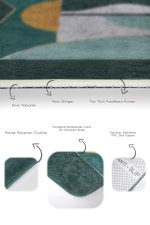 - PaspasTakimi-2li-Set1201-Gorsel-3 - Realhomes  2'li Set Yeşil Zeminde Geometrik Motifli Kanvas Desenli Geometrik Modern  2'li Banyo & Mutfak Paspas Takımı Realhomes