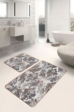 - PaspasTakimi-2li-Set1207-Gorsel-5 - Realhomes  2'li Set Krem - Kahverengi Zeminde Etnik Motifli Otantik Desenli Vintage Eskitme Motifli  2'li Banyo & Mutfak Paspas Takımı Realhomes