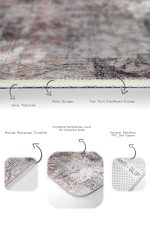 2'li Set Kahverengi Zeminde Eskitme Motifli Kilim Desenli Eskitme Motifli Vintage  2'li Banyo & Mutfak Paspas Takımı Realhomes