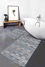 - PaspasTakimi-2li-Set1212-Gorsel-1 - Realhomes  2'li Set Eskitme Zeminde Kilim Motifli Örgü Desenli Eskitme Motifli Vintage  2'li Banyo & Mutfak Paspas Takımı Realhomes