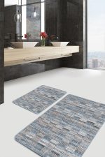 - PaspasTakimi-2li-Set1212-Gorsel-2 - Realhomes  2'li Set Eskitme Zeminde Kilim Motifli Örgü Desenli Eskitme Motifli Vintage  2'li Banyo & Mutfak Paspas Takımı Realhomes