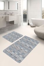 - PaspasTakimi-2li-Set1212-Gorsel-5 - Realhomes  2'li Set Eskitme Zeminde Kilim Motifli Örgü Desenli Eskitme Motifli Vintage  2'li Banyo & Mutfak Paspas Takımı Realhomes