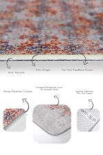 - PaspasTakimi-2li-Set1213-Gorsel-3 - Realhomes  2'li Set Kahverengi - Kırmızı Zeminde Antik Motifli Eskitme Desenli Eskitme Motifli Vintage  2'li Banyo & Mutfak Paspas Takımı Realhomes