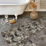 2'li Set Düz Renk Kırmızı 2'li Banyo & Mutfak Paspas Takımı Realhomes