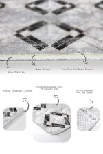 - PaspasTakimi-2li-Set1217-Gorsel-3 - Realhomes 2'li Set Siyah - Gri Zeminde Mermer Motifli Eskitme Desenli Geometrik Eskitme Motifli 2'li Banyo & Mutfak Paspas Takımı Realhomes