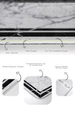 - PaspasTakimi-2li-Set1224-Gorsel-3 - Realhomes 2'li Set Füme - Siyah Zeminde Çerçeveli Motifli Mermer Desenli Sade & Şık Geometrik 2'li Banyo & Mutfak Paspas Takımı Realhomes