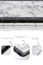 - PaspasTakimi-2li-Set1225-Gorsel-3 - Realhomes 2'li Set Beyaz - Siyah Zeminde Çerçeveli Motifli Mermer Desenli Geometrik Sade & Şık 2'li Banyo & Mutfak Paspas Takımı Realhomes