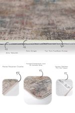 2'li Set Kahverengi Zeminde Otantik  Motifli Dokuma Desenli Eskitme Motifli Vintage  2'li Banyo & Mutfak Paspas Takımı Realhomes