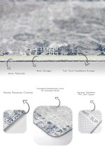 - PaspasTakimi-2li-Set1236-Gorsel-3 - Realhomes  2'li Set Mavi - Beyaz Zeminde Çerçeveli Motifli Otantik Desenli Eskitme Motifli Vintage  2'li Banyo & Mutfak Paspas Takımı Realhomes