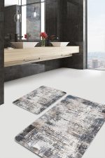 - PaspasTakimi-2li-Set1241-Gorsel - Realhomes  2'li Set Krem Zeminde Otantik Motifli Dokuma Desenli Eskitme Motifli Vintage  2'li Banyo & Mutfak Paspas Takımı Realhomes