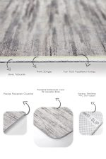 - PaspasTakimi-2li-Set1242-Gorsel-3 - Realhomes 2'li Set Krem - Ekru Zeminde Dokuma Halı Motifli Kilim Desenli Eskitme Motifli Vintage 2'li Banyo & Mutfak Paspas Takımı Realhomes