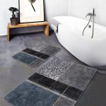 2'li Set Rengarenk Zeminde Patchwork Motifli Kilim Desenli Vintage Klasik  2'li Banyo & Mutfak Paspas Takımı Realhomes