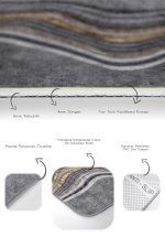 - PaspasTakimi-2li-Set1249-Gorsel-3 - Realhomes  2'li Set Gri - Gold Zeminde Altın Motifli Kanvas Desenli Sade & Şık Klasik  2'li Banyo & Mutfak Paspas Takımı Realhomes