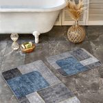 2'li Set Eskitme Zeminde Kilim Motifli Boyama Desenli Klasik Sade & Şık Salon & Oturma Odası  2'li Banyo & Mutfak Paspas Takımı Realhomes