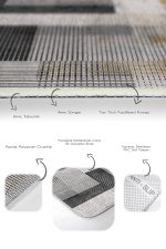 2'li Set Ekru - Siyah Zeminde El Dokuma Motifli Kilim Desenli Sade & Şık Geometrik  2'li Banyo & Mutfak Paspas Takımı Realhomes