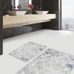 2'li Set Siyah Zeminde Etnik Motifli Kilim Desenli Etnik Motifler Sade & Şık  2'li Banyo & Mutfak Paspas Takımı Realhomes
